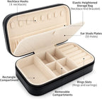 DesignSter Travel Jewelry Box, PU Leather Portable Jewelry Case, Small Jewelry - Image 2