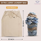 LFH Home Large Premium 100% Cotton Canvas Laundry Bag - Image 2