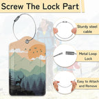 Sunset Landscape Luggage Tag for Suitcase, Mountain Tree Design - Image 2