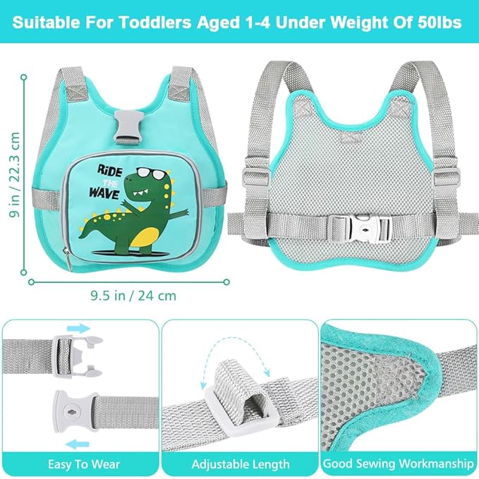 Accmor Toddler Harness Leash+ Anti Lost Wrist Link, Cute Dinosaur Kids Harness - Image 2