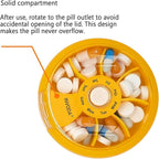 INVODA Weekly Pill Organizer 7 Compartment Rotating Pill Box - Image 3