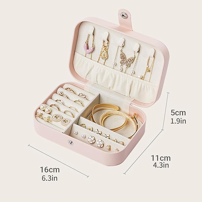 Travel Jewelry Box, Jewelry Travel Case, Small Jewelry Box, 2 Layer Travel - Image 7
