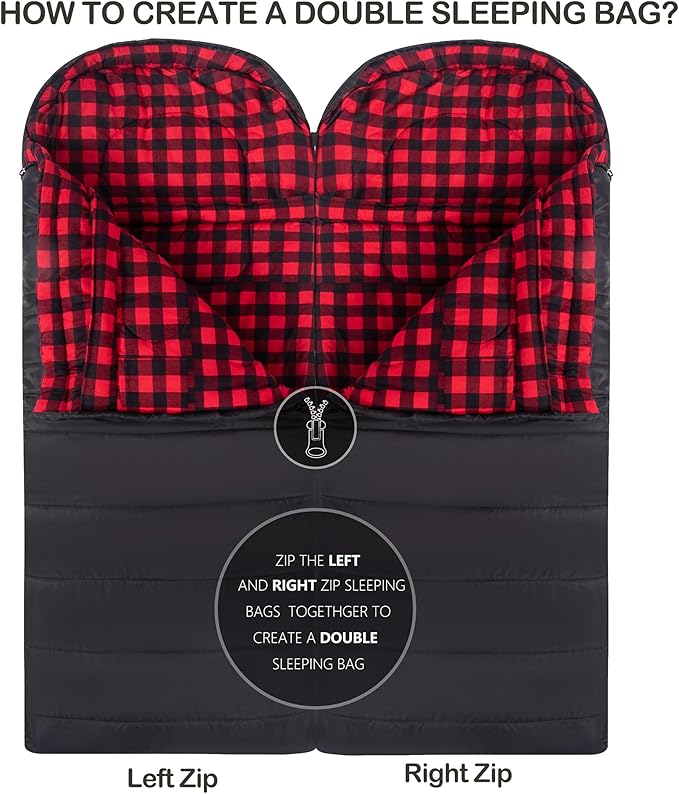 0 Degree Sleeping Bag 100% Cotton Flannel XXL - Image 5