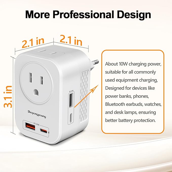 220V to 110V Voltage Converter US to Europe International Universal Travel - Image 6