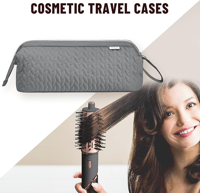 Shark Flex Style Case for Dyson Airwrap Hair Dryer Brush Revlon Hair Tools Travel Bag Carrying Case Flat Curling Iron Organizer (Grey)