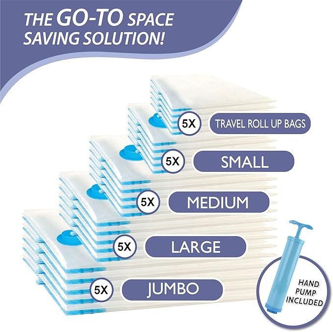 25 Pack Vacuum Storage Bags, Space Saver Vacuum Storage Bags, Vacuum Seal Bags - Image 4