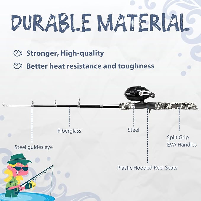 Kids Fishing Pole, Portable Telescopic Kids Fishing Poles - Image 5
