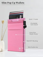 Slim Front Pocket Wallet, Pop Up Card Holder Wallets - Image 7