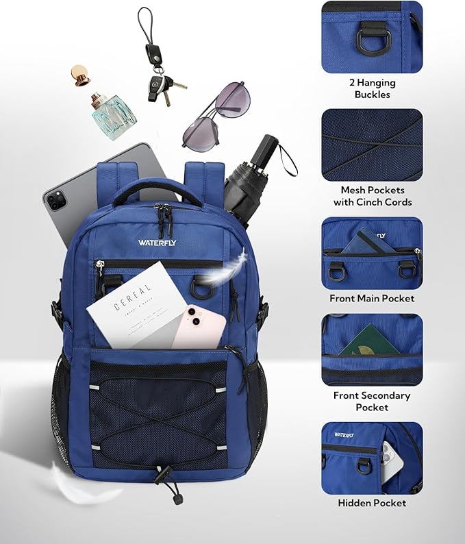 WATERFLY Travel Hiking Casual Backpack: 22L Lightweight Everyday Outdoor City - Image 4