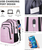 Pink Backpack for Women, School Backpacks for Girls Teen, Bookbag - Image 5