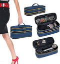 Hair Dryer Travel Carrying Case, Curling Iron Storage Bag, Slim Expandable Handheld Dual-Layer Travel Storage Bag for Dryer/Hair Tool Organizer/Style Organizer