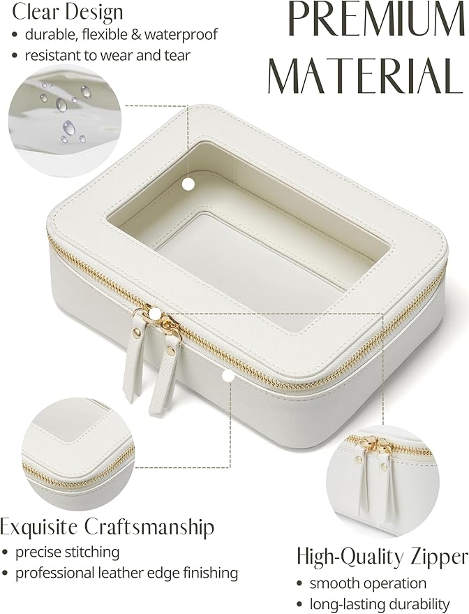Popvibe Clear Makeup Bag Travel Cosmetic Case Transparent Toiletry Bag - Image 2