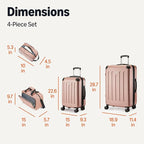 Amazon Basics 4-Piece Luggage Set, Including Two Hardside Suitcases - Image 7