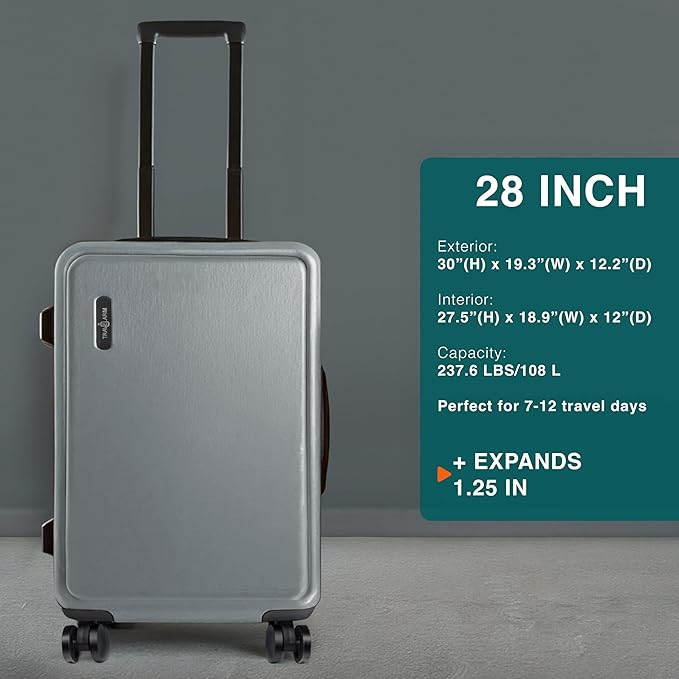 28 Inch Luggage with Spinner Wheels, Hard Shell Suitcase with TSA Locks - Image 2