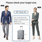 Kono 20 Inch Expandable Carry On Luggage - Image 6