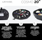 Lay-n-Go Cosmo Drawstring Cosmetic & Makeup Bag Organizer - Portable Drawstring Makeup Bag w/Zipper Pocket, Makeup Loops & More - Durable, Machine Washable Toiletry Sack for Travel (20", Pink Camo)
