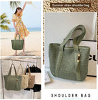 Straw Beach Bags for Women Woven Beach Tote Bag Casual Boho Large Shoulder - Image 6