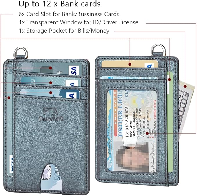 FurArt Slim Minimalist Wallet, Front Pocket Wallets, RFID Blocking, Credit Card - Image 6