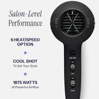 HOT TOOLS Professional Ceramic Rainbow Hair Dryer - Fast Drying Blow Dryer with Quiet Operation and Ion Technology for Long-Lasting and Shinier Hair - 1875 Watts