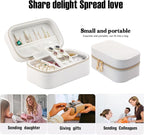 Small Jewelry Travel Case For Womens Small Rectangle PU Leather Jewelry Box - Image 6