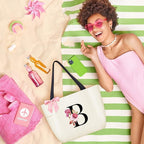 Vavabox Tote Bag, A-Z Initial Monogrammed Waterproof Tote Bag, Bridesmaid Gifts - Image 6