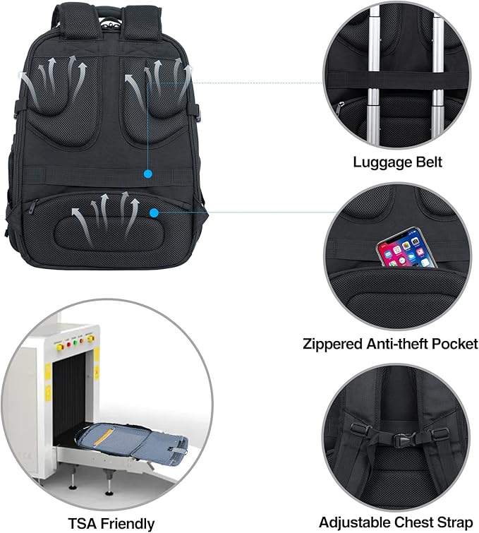 KROSER Travel Laptop Backpack 18.4 Inch XXXL Gaming Backpack - Image 5