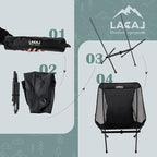 Ultra-Light Folding Camping Chair, All-Aluminum Frame, Surper Breathable Fabric - Image 7