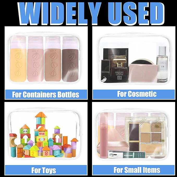 12 Pieces Clear Cosmetic Bag, PVC Waterproof Makeup Bags - Image 5
