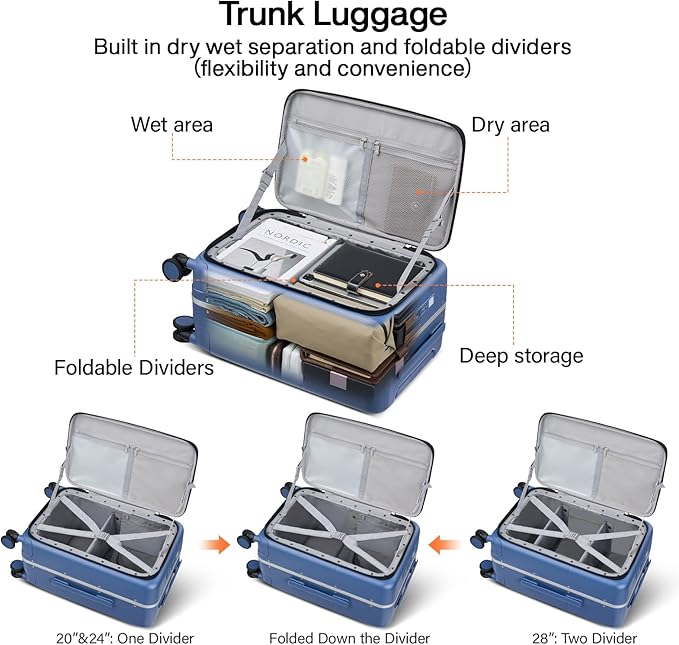 Hanke 28 Inch Luggage with Cup Holder and Charge, Top Opening Hard Shell - Image 4