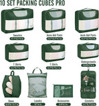 Veken 10 Set Packing Cubes for Travel Essential, Suitcase Organizer Bags in 4 - Image 2