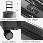 KROSER Hardside Expandable Carry On Luggage 22x14x9 Airline Approved - Image 4