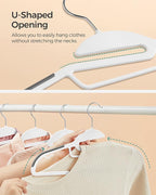 SONGMICS 50 Pack Coat Hangers, Heavy-Duty Plastic Suit Hangers, S-Shaped Opening - Image 3