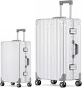 Metal All Aluminum Carry-on Luggage TSA Customs Lock Zipperless Silent Rotary by XZSP+AISU