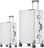 Metal All Aluminum Carry-on Luggage TSA Customs Lock Zipperless Silent Rotary by XZSP+AISU