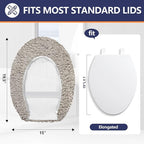 Microfiber Elongated Toilet Seat Cover 19.5"x 15" Machine Washable Solid Toilet - Image 2