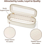 PACKISM Slim Clear Makeup Brush Bag, Pebbled Texture & Hard PU Leather Small - Image 5