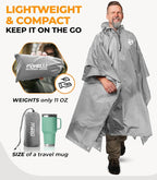 Foxelli Rain Poncho for Adults – Extra Long Reusable Waterproof Raincoat - Image 3