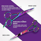 Utopia Care Hair Cutting and Hairdressing Scissors 6.5 Inch, Premium Stainless Steel Shears with Smooth Razor and Sharp Edge Blades for Salons, Men, Women and Kids, Rainbow
