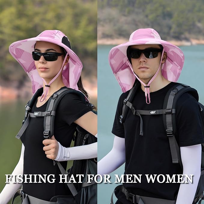 Sun Hat for Men Women with Neck Flap, UPF 50+ UV Protective Hiking Fishing Hats - Image 5