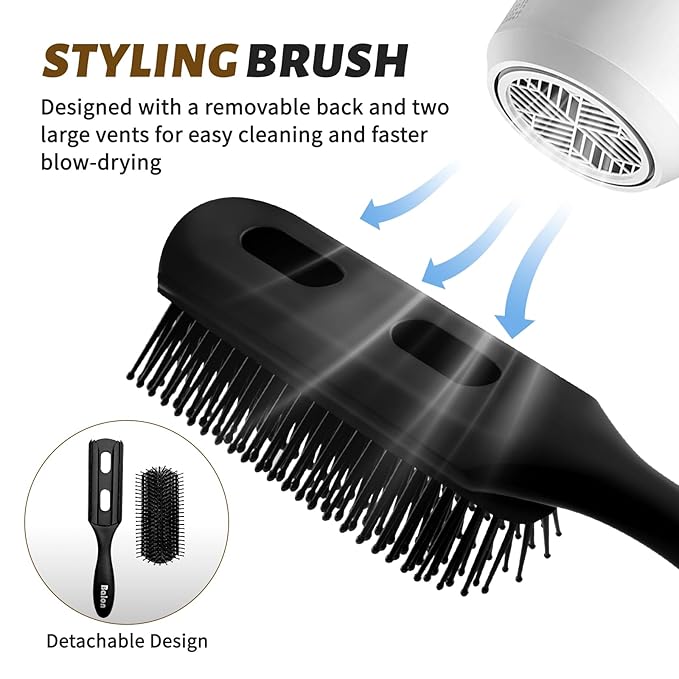 Balon Hair Brush for Women and Men, 4Pcs Paddle Brush Detangling Brush Hair Comb Set for Long Thick Thin Curly Hair, Hairbrush Great On Wet or Dry, No More Tangle