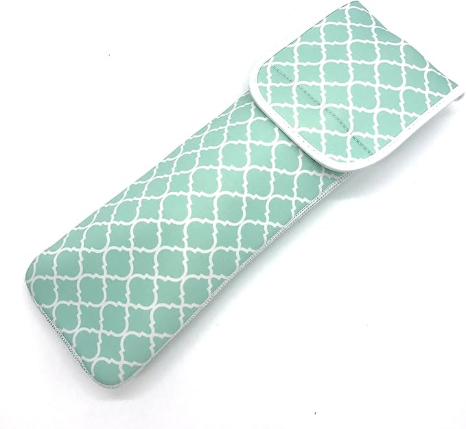Wanty Hair Straighteners Case with Fastener - Neoprene Curling Iron Holder Flat Iron Curling Wand Travel Cover Case Bag PouchShield Curling Iron Cover - Flat Iron Travel Pouch (Green)