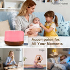 300ML Essential Oil Diffuser for Home, Aromatherapy Diffuser with Remote Control, 7-Color LED Light and 4 Timers, Quiet Auto-Off, Easy to Use for Bedroom Office