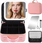 Travel Makeup Bag with Removable Mirror, Cosmetic Organizer Bag with Mirror by Jadazror