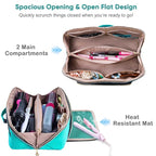 Large Travel Bag - 2in1 Hair Tools Organizer for Dryer Brush, Flat Irons, Straighteners, Curling Irons, Makeup Bag