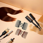 2 Pcs Plastic Elastic Double Hair Comb - Adjustable Elastic Bun Comb & Clip for Curly, Thick, Wavy Hair (Black+Brown)