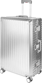 X2 All Aluminum Luggage Suitcase 3 Sizes TSA Lock Carry On Silver - Image 6