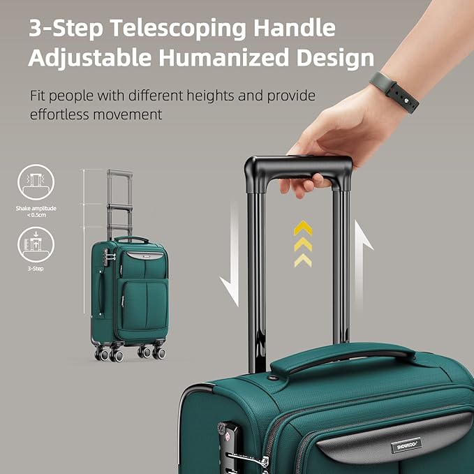 SHOWKOO Luggage Sets 3 Piece Softside Expandable Lightweight Durable Suitcase - Image 5