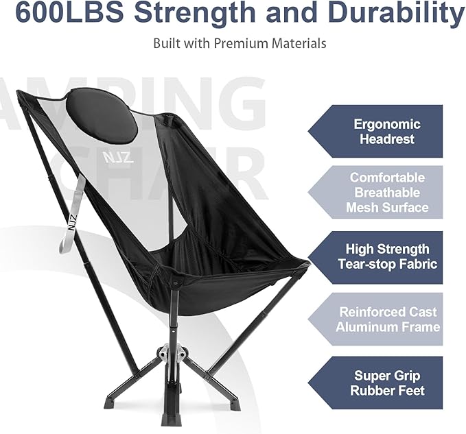 High Back Camping Chair, Outdoor Comfortable Chair - Image 5