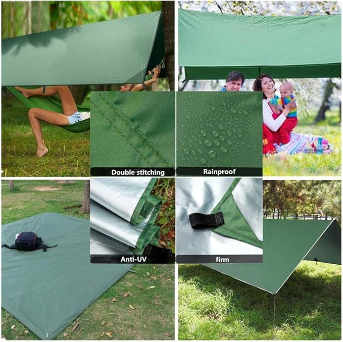 Camping Hammock with Rain Fly Tarp and Mosquito Net with Tree Straps，1/2 Person - Image 5