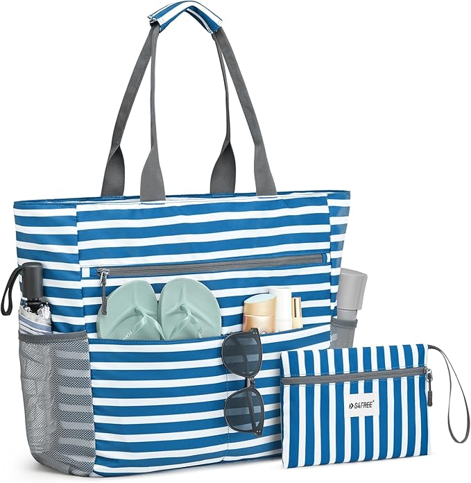 G4Free Beach Bag, Waterproof Sandproof Beach Tote Bag, Large Capacity Foldable by G4Free
